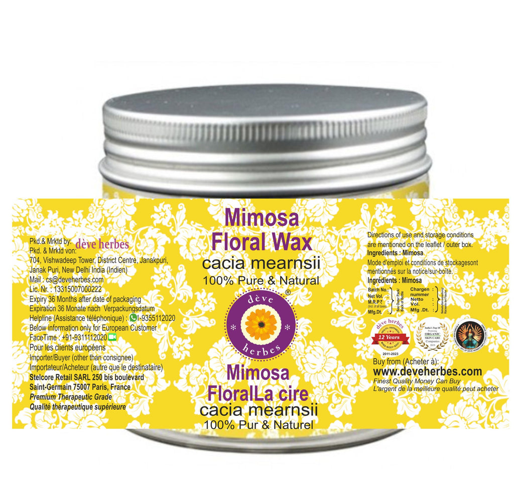 dève herbes Pure Mimosa Floral Wax (Acacia mearnsii) 50gm
