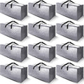 Cosy Family Heavy Duty Moving Bags - 12 Pack with Backpack Straps & Strong Zippers | X-Large Silver Storage Totes