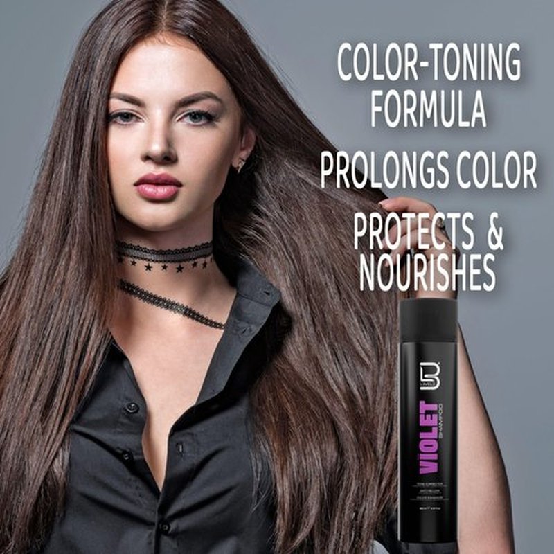 L3 Level 3 Violet Shampoo with Color Protection - Moisture Balance - Hair Repair and Strengthen - 9.47 Fl Oz