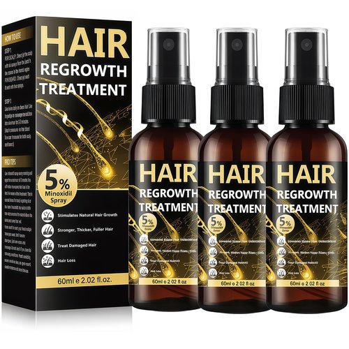 5% Minoxidil for Men & Women, Advanced Formula Hair Regrowth Spray and Topical Solution for Thinning Hair and Beard, Long-Lasting Results