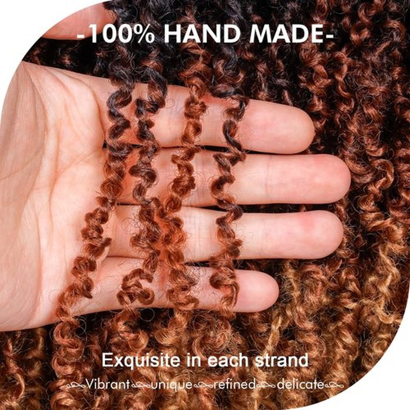 GIX Yanky Twist Crochet Hair - 10 Inch 8 Packs (240 Strands) 3 Tones Ombre Brown Pre-twisted Fluffy Spring Mini Twist Short Bob Passion Twist, Crochet Braids Braiding Hair (10 Inch, OT30/27-8P)