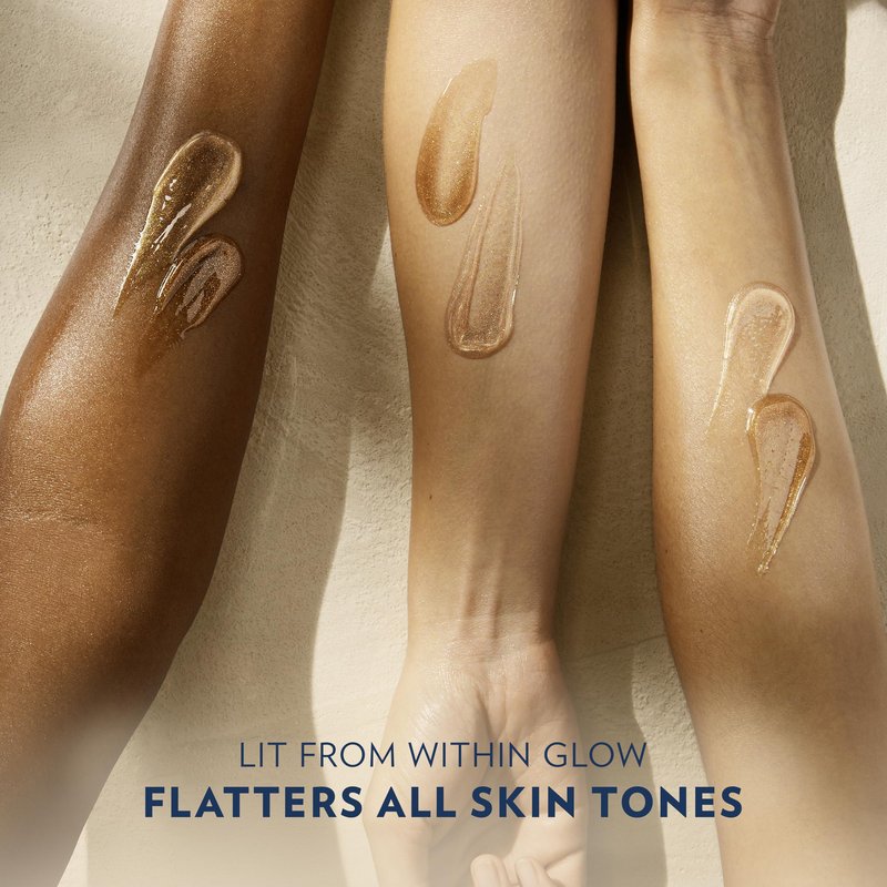 Vaseline Glazed and Glisten Sunlit Glow Body Gel Oil Vanilla Cocoa Shimmering with Ultra-Hydrating Lipids and 100% Pure Cocoa Butter, 6.8 Oz