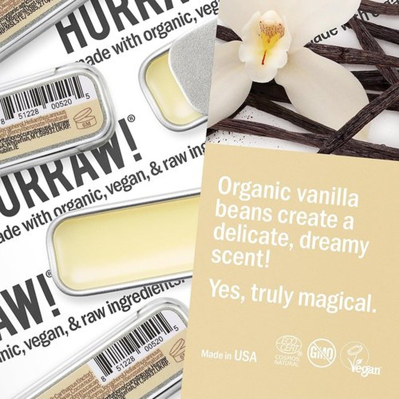 Hurraw! Organic Coconut, Mint & Vanilla Lip Balm - 3 Pack Slim Slider Tins | Vegan, Cruelty-Free, All-Natural