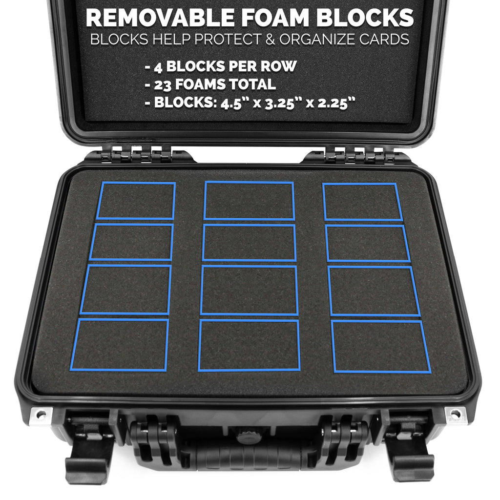 CASEMATIX Waterproof Graded Card Storage Box for 100 PSA, BGS, CSG Sports Cards – IPX7 Protective Holder Case Fits PSA Slabs and Toploaders With Dividers – Durable Collectible Card Case