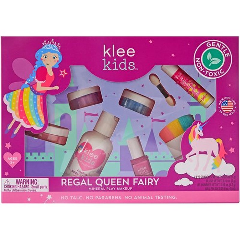 Klee Naturals Deluxe Mineral Play Makeup Kit. Gentle and Non-Toxic. Kid-Friendly. Made in USA. (Regal Queen Fairy)