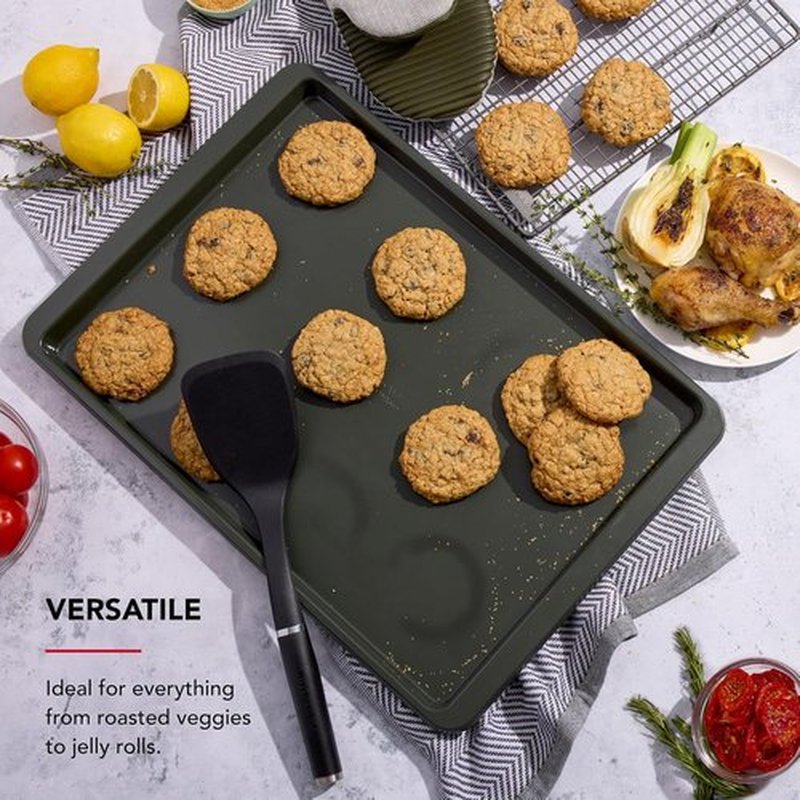 KitchenAid Non-Stick Baking Sheet - 13x18 Inch | Durable Evergreen Color for Easy Baking