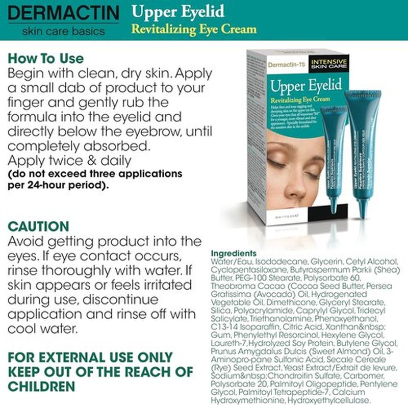 Dermactin Classic Revitalizing Eye Cream for Upper Eyelids - 1 oz. Hydrating & Firming Formula