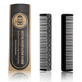 Metal Beard & Mustache Comb - Pocket Comb with 3D Pattern Design, Fine & Wide Teeth for Precise Styling - Durable, Compact, Travel-Friendly Grooming Tool for Facial Hair Care (4.65inch) - Cloud