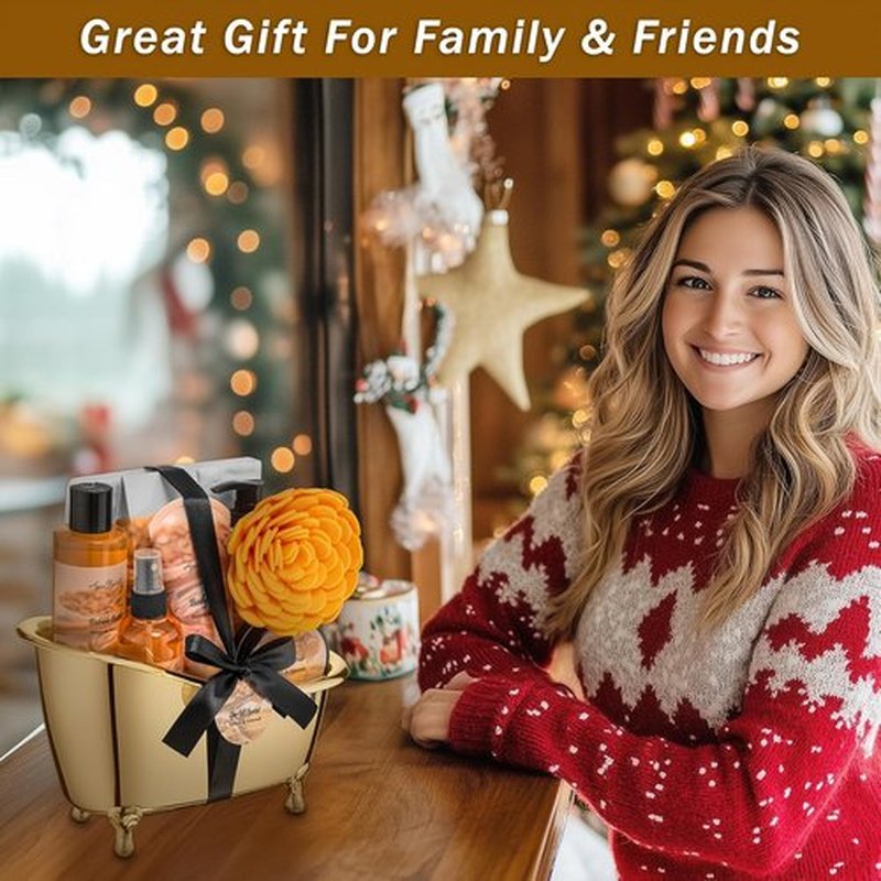 Regine Switzerland Spa Gift Basket - Luxury Honey & Almond Bath Set | Includes Body Wash, Lotion, Scrub & More
