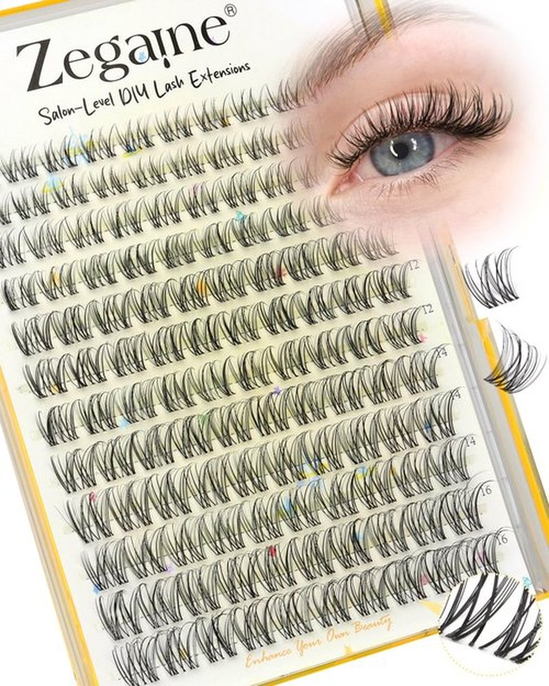 Natural Lash Clusters Clear Band Wispy Cluster Eyelash Extensions Fairy Eyelash Clusters For Daily Look Individual Lashes Natural Look 8-16MM 120Pcs by Zegaine