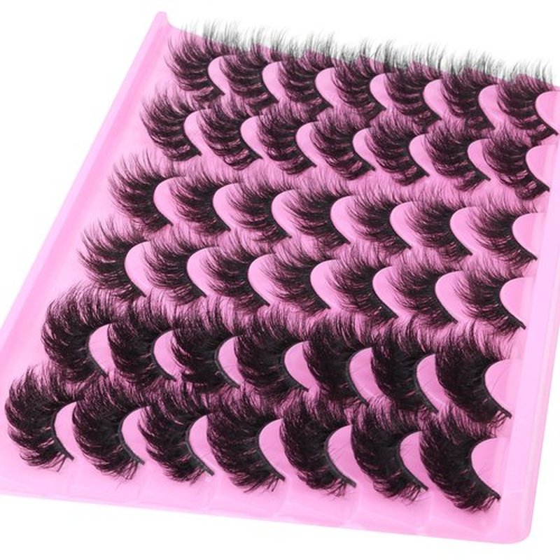 Mink Lashes Fluffy False Eyelashes Natural Look 14-17mm Cat Eye Lashes Pack, 5D Wispy Curly Fake Lashes by TNFVLONEINS - 21 Pairs 3 Styles