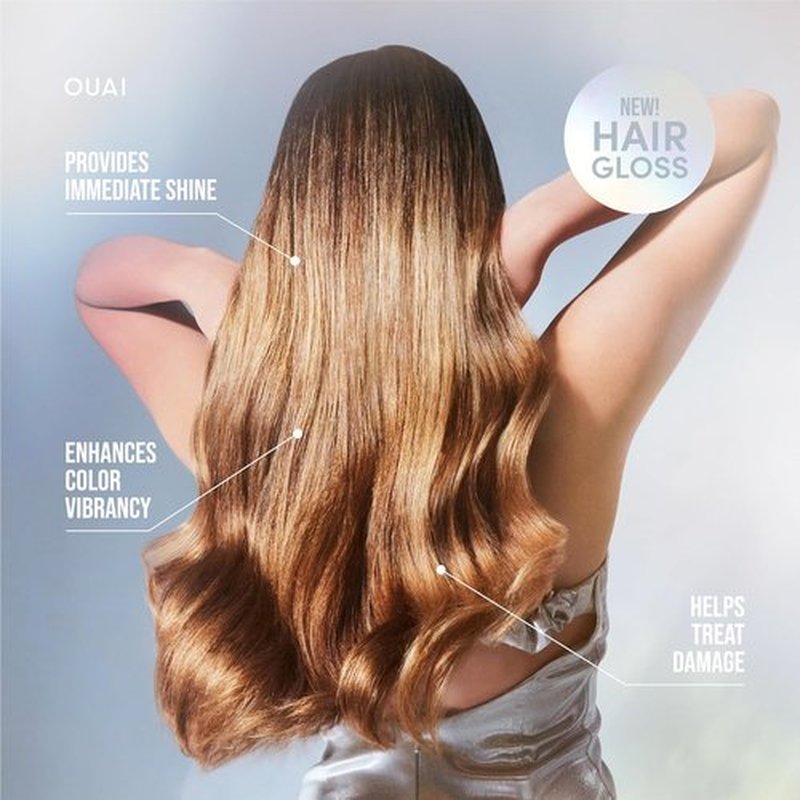 OUAI Hair Gloss - In-Shower Shiny Hair Treatment & Frizz Control - Heat Protectant with Hyaluronic Acid, Rice Water & Panthenol - 6 Oz