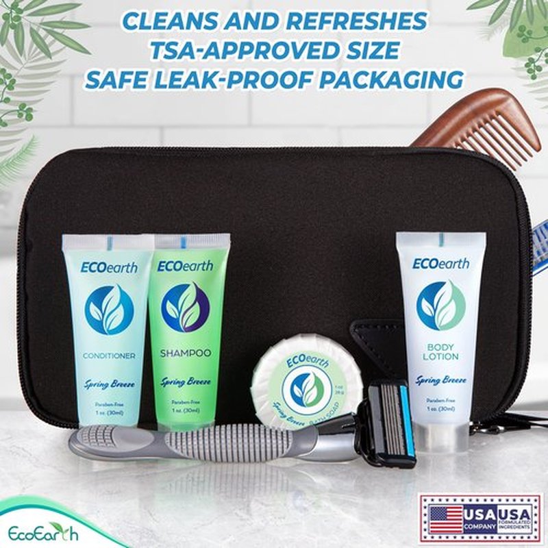 EcoEarth - Travel Size Conditioner - 1 fl oz, 200 PK, Spring Breeze - Delight Your Guests with Revitalizing and Refreshing Hotel Conditioner - Small Size Travel Amenities - Hotel Toiletries in Bulk