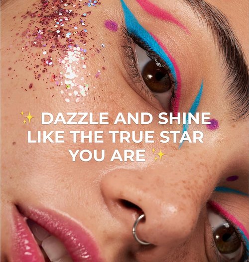 LAMEL Insta Glitter Bomb - Quick-Dry Holographic Face & Body Glitter Gel | Long-Lasting Shine | Vegan & Cruelty-Free - 0.67 fl. oz.