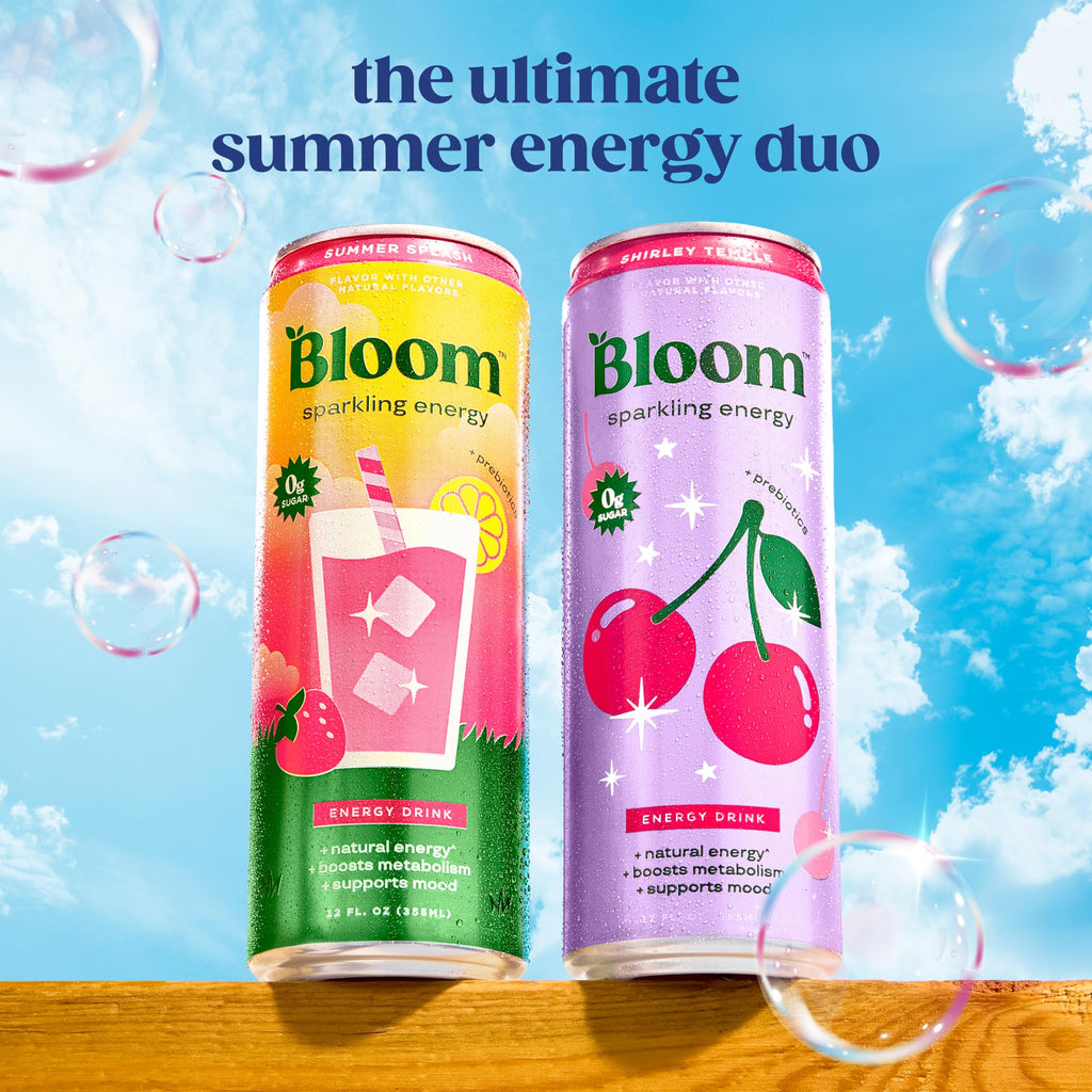 Bloom Nutrition Sparkling Energy Drink - Natural Caffeine, Zero Sugar, 180mg Caffeine - Antioxidant-Rich with Green Coffee Bean, Green Tea Extract, Prebiotics - All Stars Variety Pack - 12oz 12 Pack