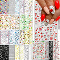 IDDFEVE 30 Sheets All Holiday Nail Art Stickers, Variety Pack Seasonal Nail Decals, Self-Adhesive Colorful Design for Daisy Flowers Butterflies Star Halloween Christmas