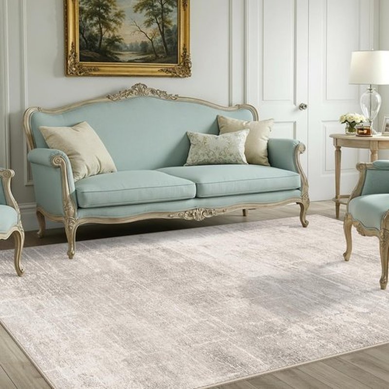 Regine Switzerland Washable 4x8 Hallway Area Rug - Abstract Water Resistant Non-Slip Design in Beige/Cream