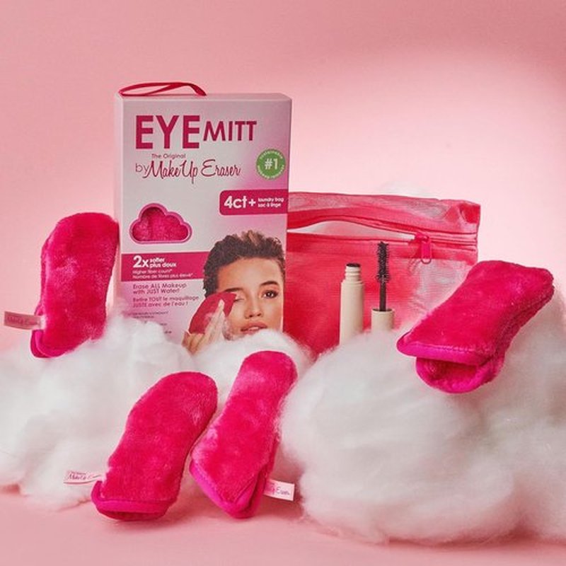The Original MakeUp Eraser Eye Mitt - Effortlessly Remove All Eye Makeup With Water | 4-Pack With Laundry Bag