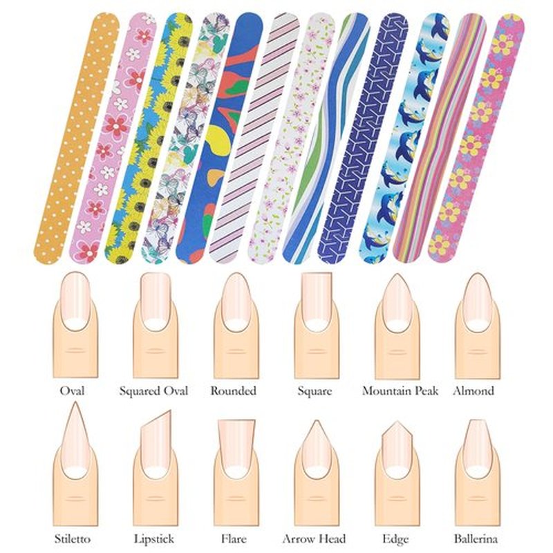 P2P Nails Colorful Nail File Strips - Double Sided Filers for Shaping and Smoothing Toenails and Fingernails - Manicure and Pedicure Nail Buffers - 24 Pack