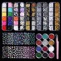YGQQOY Nail Charms,Nail Gems, Flower Bow Butterfly Nail Charms and Gems,Nail Art Studs and Rhinestones,Nail Decorations Kit with Gold Beads,White Pearls for Nails,Nail Glitters and Stickers