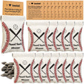 Mixweer 12 Sets Seed Pouch Bags with Message Gift Card Baseball Snack Bags Softball Seed Pouch for Players Team Gift for Field Team Party Favors(Beige,Baseball)