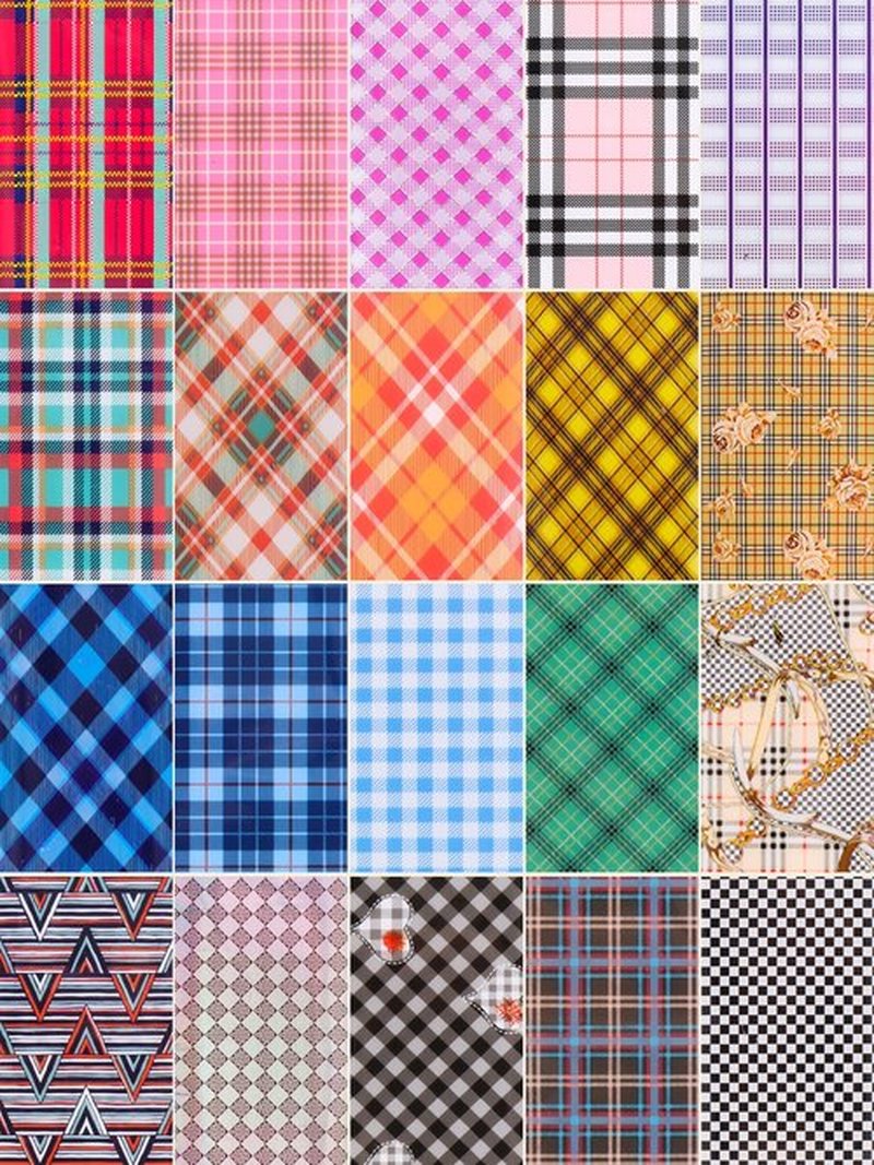20 Sheets Buffalo Plaid Nail Foil Transfer Sticker, Kalolary Christmas Holographic Lines Foil Full Nail Wraps Decals for Winter DIY Nail Art