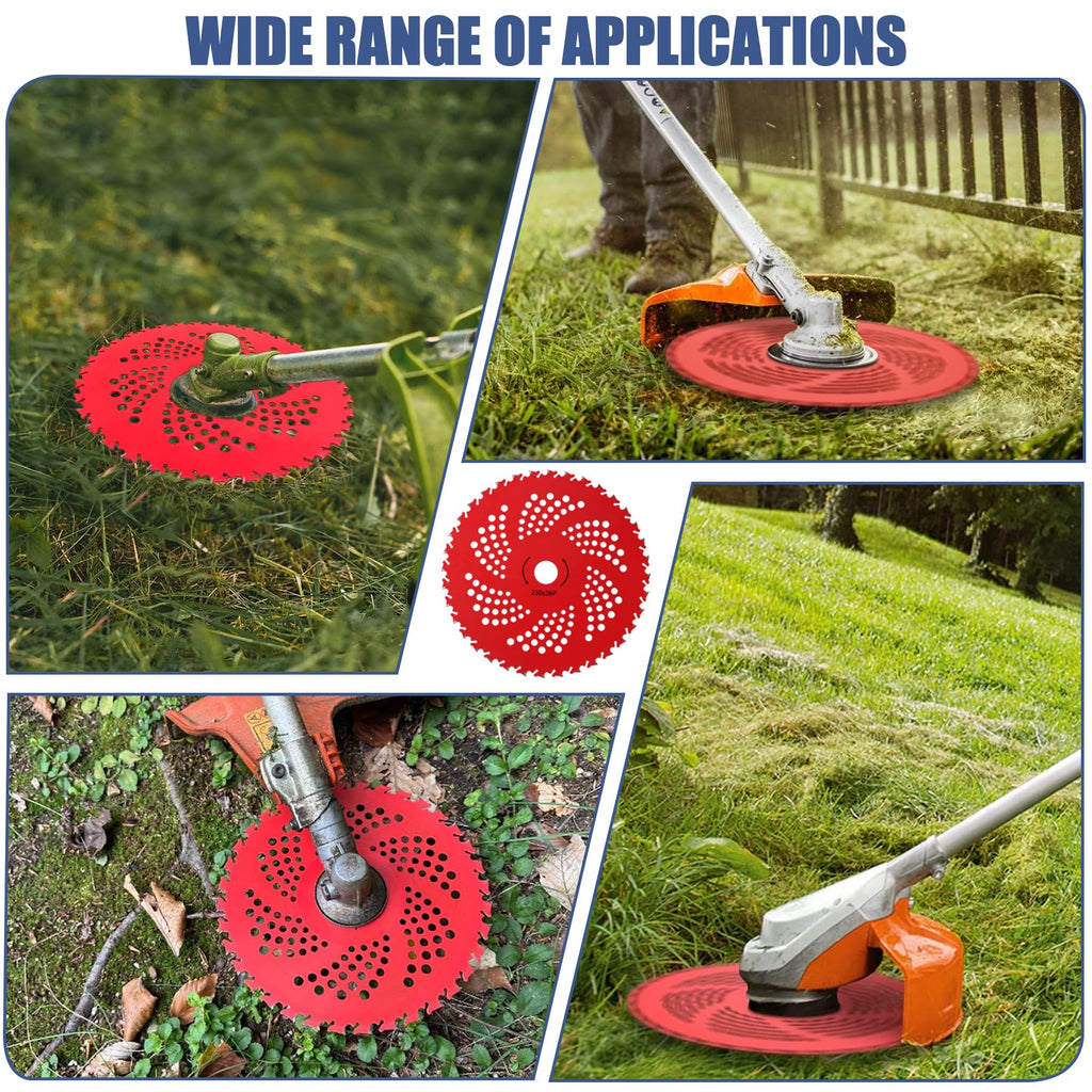 RAHQHD 2 Pack 9" x36T Carbide Tipped Tip Brush Cutter Weed Eater Blades with Universal Adapter Kit for Brush Cutter, Trimmer, Weed Eater, Compatible with Husqvarna, Stihl, Fsx, and More