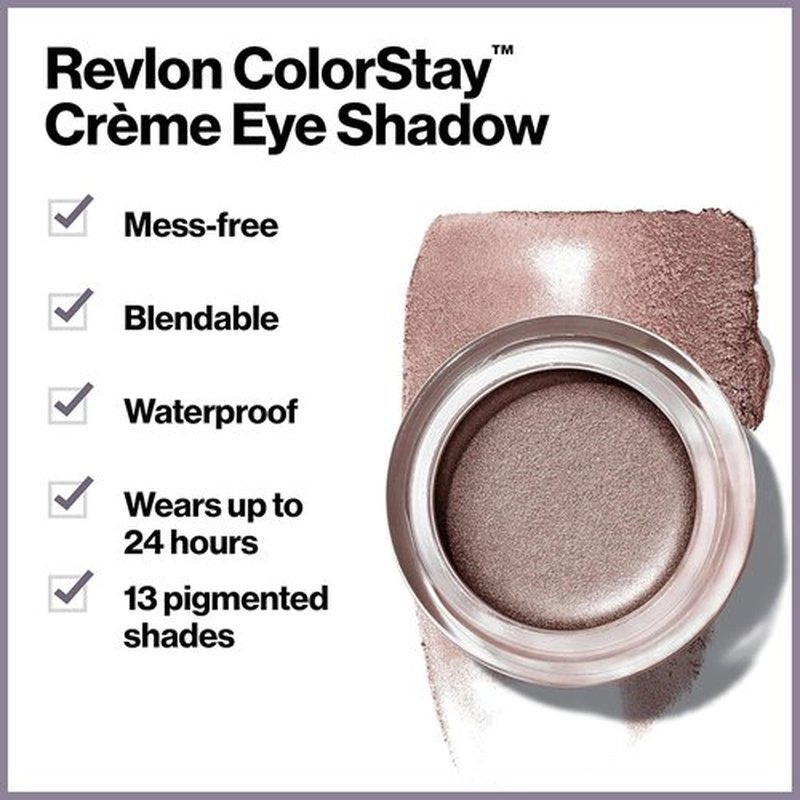 REVLON Crème Eyeshadow - ColorStay 24 Hour Makeup, Highly Pigmented Matte & Shimmer, 750 Vanilla, 0.18 Oz
