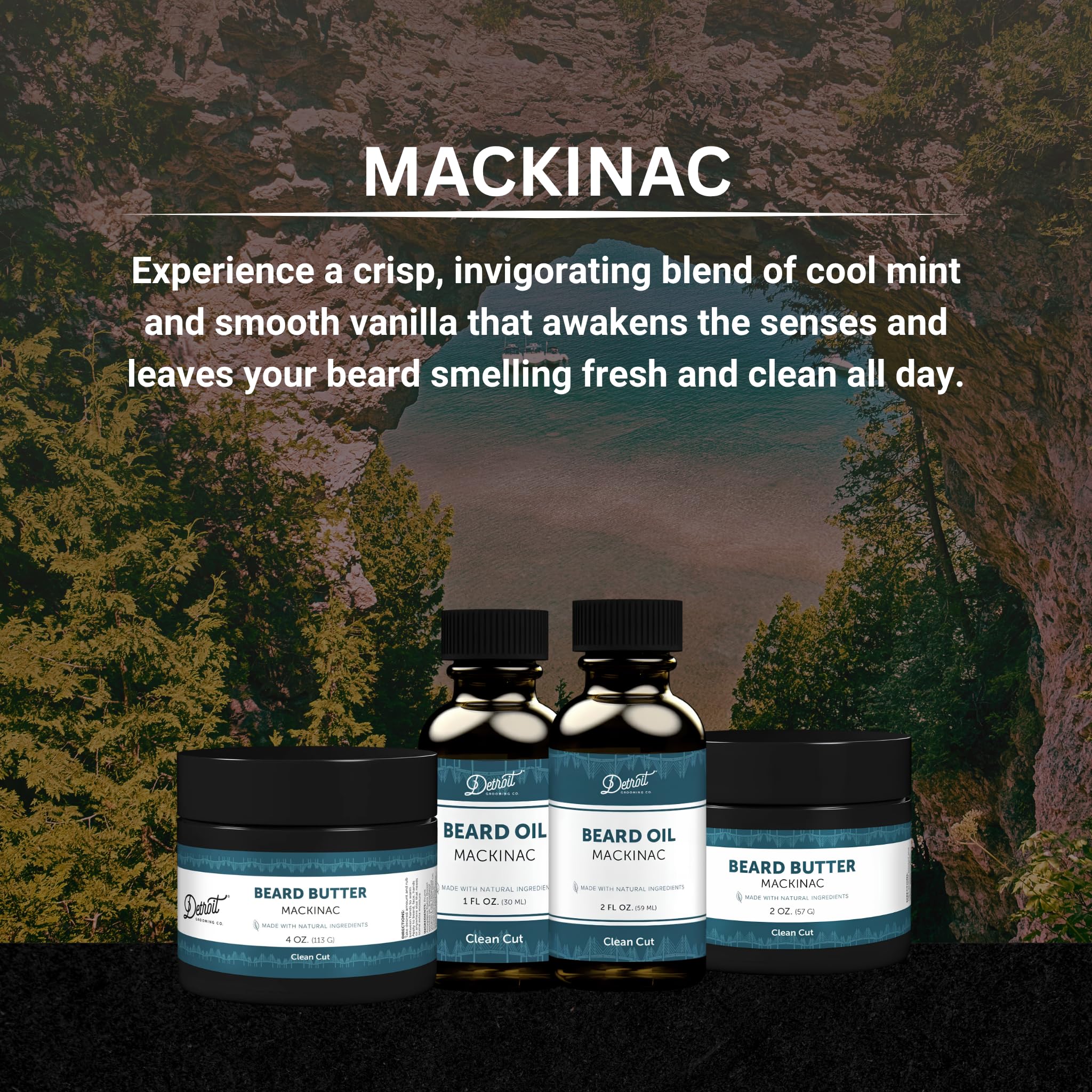 Detroit Grooming Co. Beard Butter for Men - Premium Leave-In Conditioner & Softener with Safflower Oil & Shea Butter - Hydrating Beard Moisturizer for Growth & Thickness - Mackinac, 4oz
