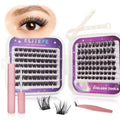 Elitefe Lash Extension Kit DIY Lash Clusters Kit Eyelash Extensions Individual Lashes Extensions with (Bond,Seal,Tweezers,132Pcs,Pixie,0.07D,10-16mm)