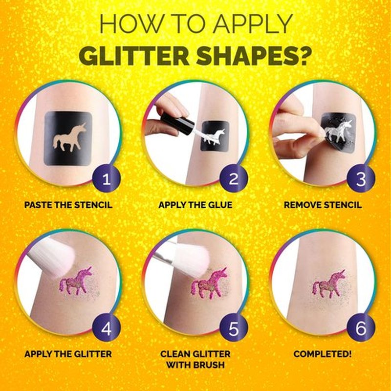 Glitter Tattoos for Kids, Glitter Tattoo kit, Face Gems, Rhinestones, Temporary Tattoos, Face Glitter Festival, face gems Stick on, Festival Accessories, face gem for Festivals,Girls Birthday Present