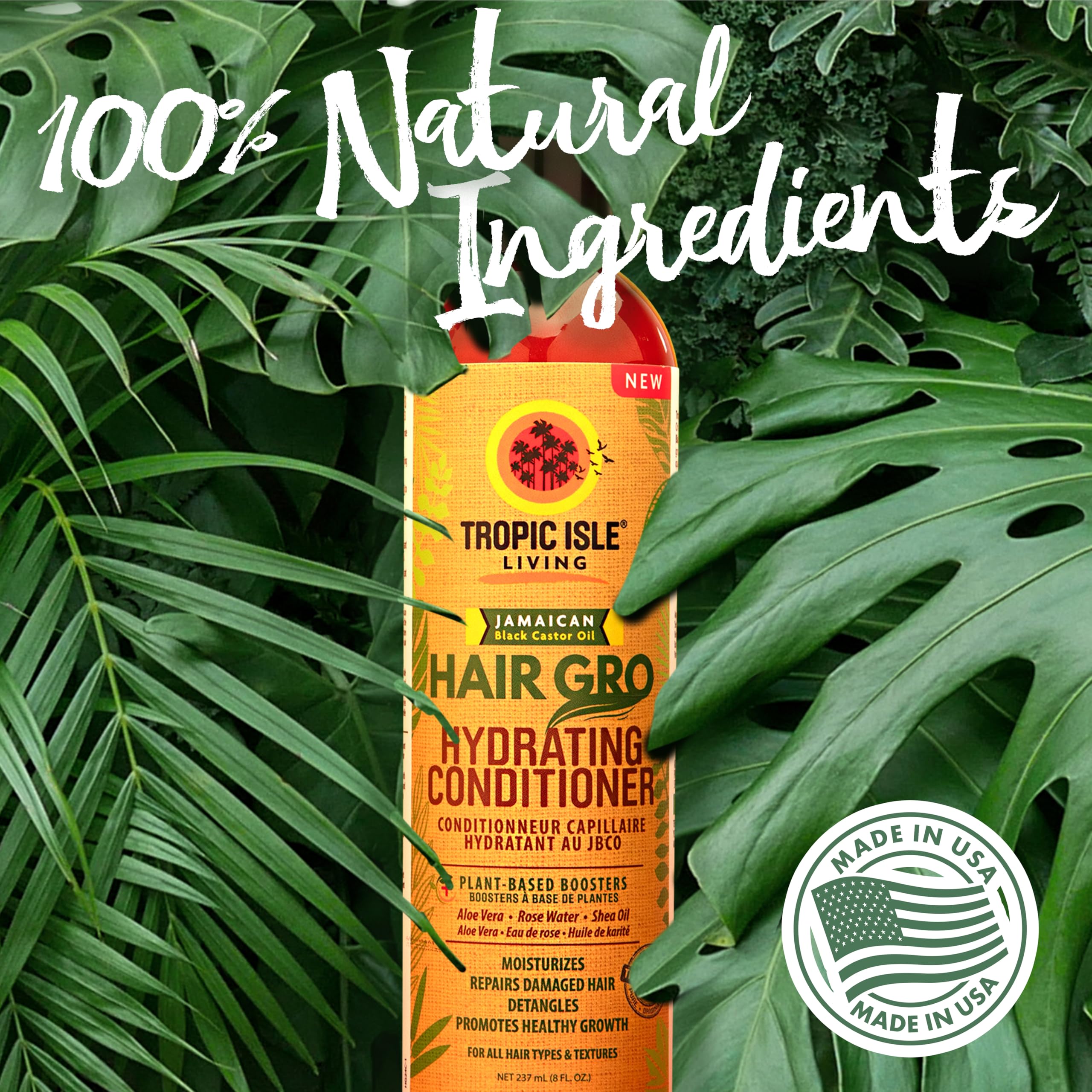 Hair Gro Cleansing Hydrating Conditioner 237ml - Aloe Vera, Rose Water for Nourishing and Softening the Hair, Shea Oil to Help Moisturize and Repairs Damaged Hair, Paraben Free, Sulfate Free