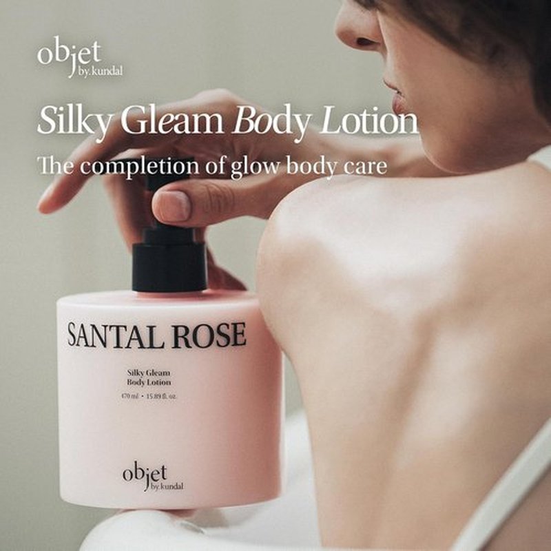 Objet Silky Gleam Body Lotion - Deep Hydration with Niacinamide & Vitamin C&E - Santal Rose, 450ml