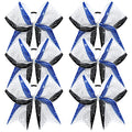 DEEKA 6PCS 8" Large Glitter Royal Blue and Black White Cheer Bows 3 Toned Rhinestones Stiff Cheer Hair Bows Elastic Band Competition Bows for Cheerleader Team Girls Sports -Royal Blue/Black/White