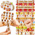 Cherisnowy 48PCS Highland Cow Party Set - 24PCS Temporary Tattoos & 24PCS Slap Bracelets - Farm-Themed Birthday Supplies, Baby Shower Gifts, Classroom Rewards & Party Decor for Kids (Boys & Girls)