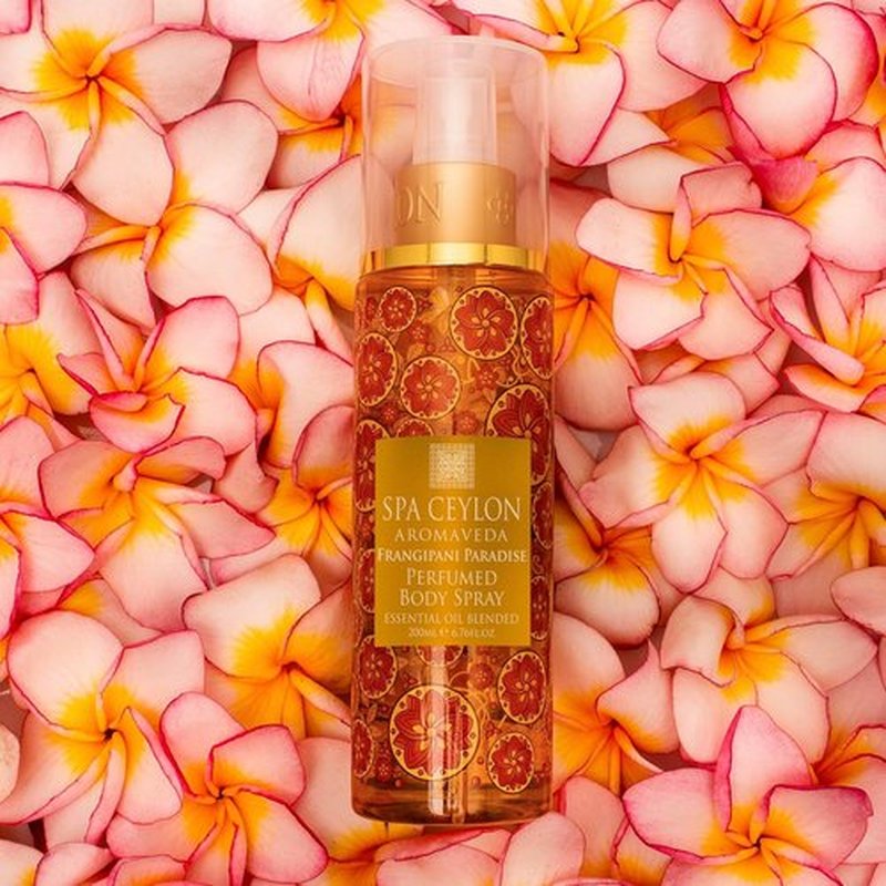 SPA CEYLON Frangipani Paradise Body Spray - Tropical Floral Fragrance Mist with Frangipani & Jasmine