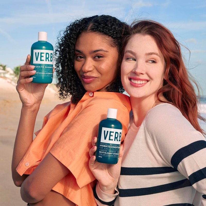 VERB Hydrate Shampoo & Conditioner Duo - Nourishes Dry, Frizzy Hair for Smoothness - Amber & Warm Jasmine Scent