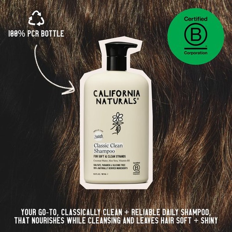 California Naturals Coconut Shampoo, Sulfate Free, Scalp and Hair Care for Women and Men, Coconut Cleansing Complex, Natural, Vegan, Cruelty, Silicone, and Paraben Free, All Hair Types, 20 fl oz