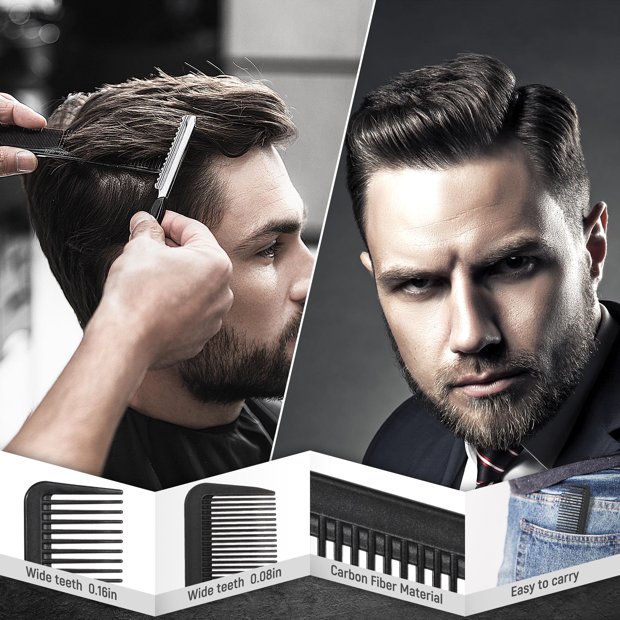 SALONSILK Hair Brush for Men, Men Hair Brush & Styling Comb Set