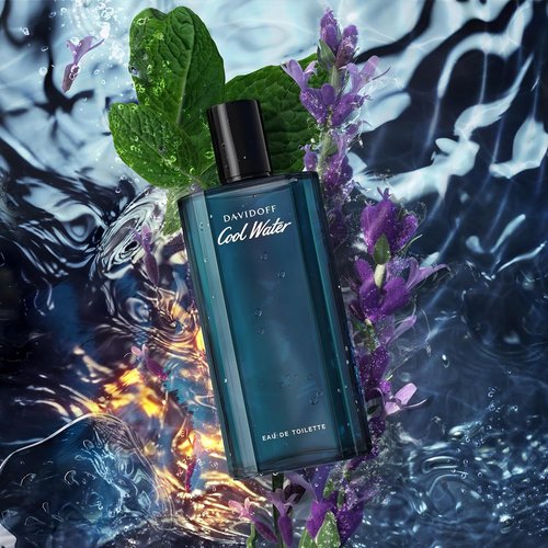Davidoff Cool Water Eau de Toilette - Aromatic Men's Cologne with Coriander, Mint, Lavender & Amber - Long-Lasting Scent