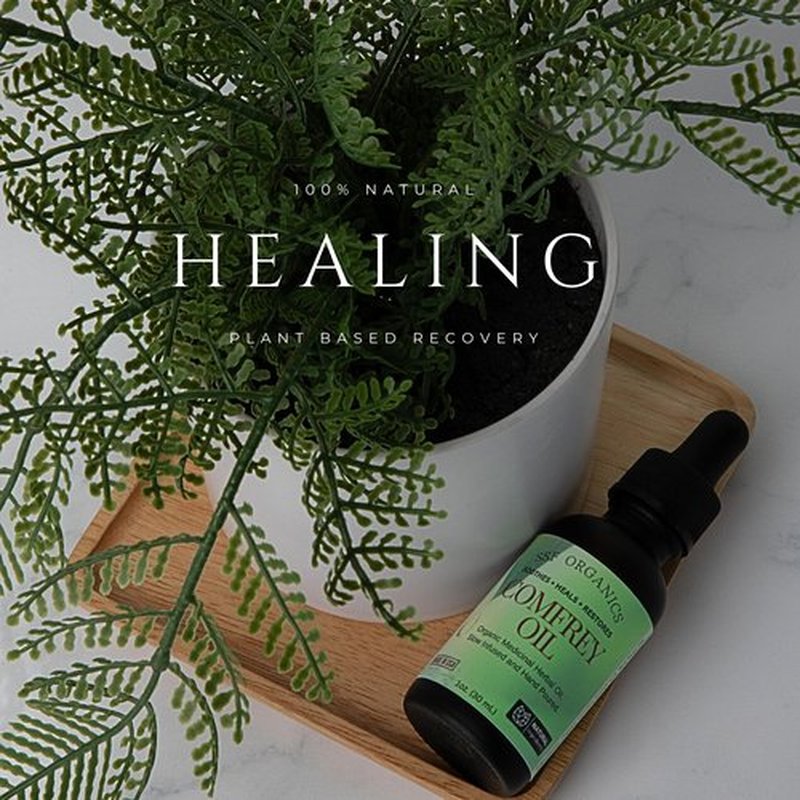 SSF Organics Comfrey Oil for Healing, Relief and Recovery - Undiluted, Slow Solar Infused Topical Botanical Treatment, Free of Toxic Pyrrolizidine Alkaloids (PAs) & Parabens