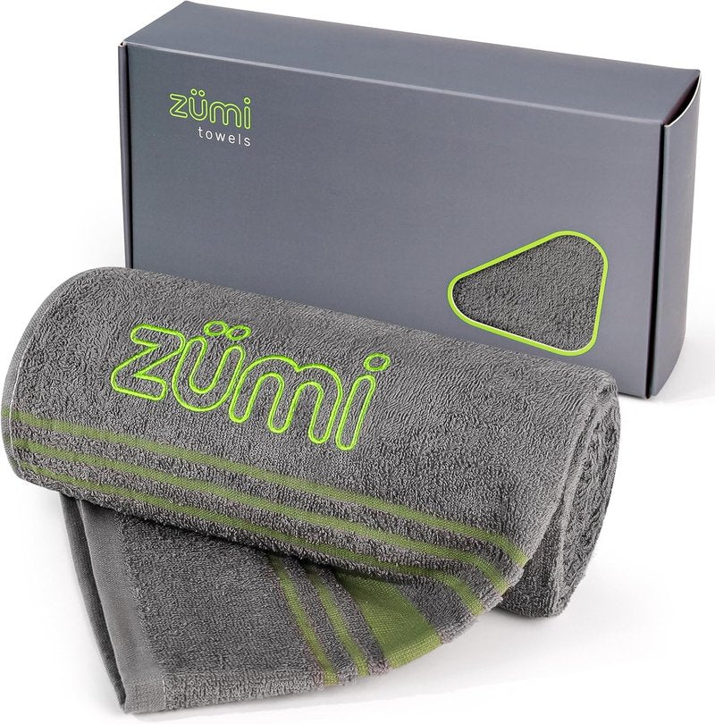 Zumi 100% Cotton Quick Dry Travel Towel - Soft, Compact, Highly Absorbent for Beach, Gym, Pool | Gray