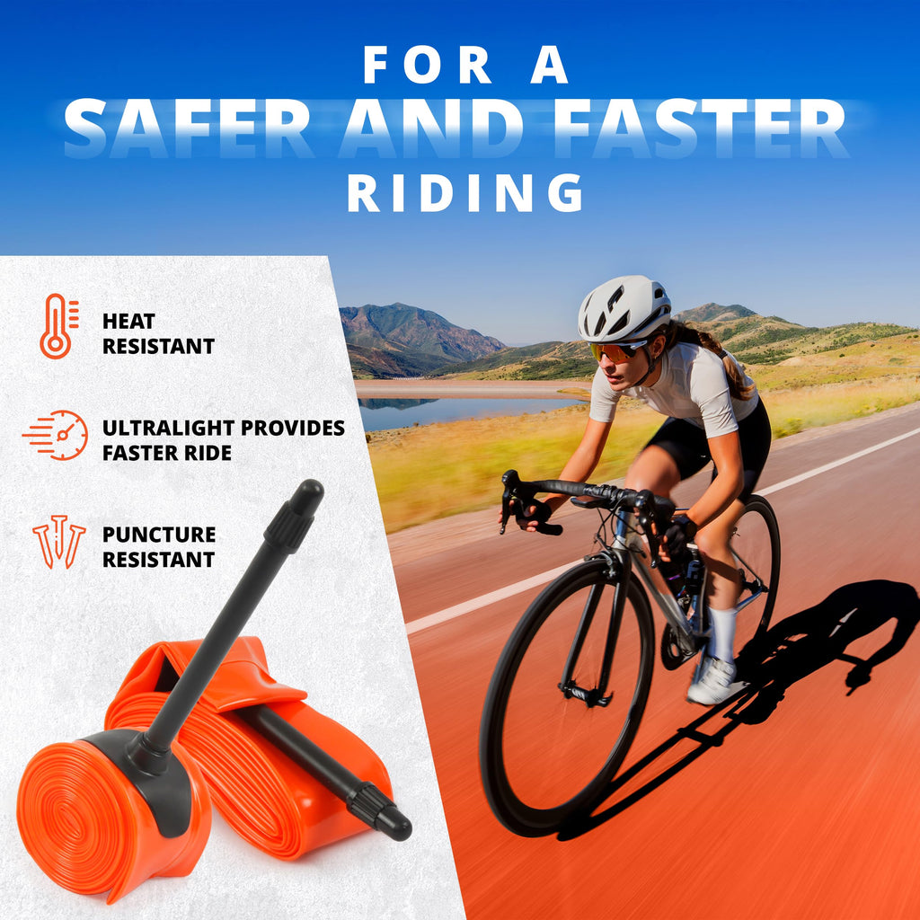 IMPALAPRO Ultralight Road Bike TPU Inner Tube 700C 35g 0.25mm Thick Compatible with 700x18/23/25/28/30/32C Presta Valve 45/65/85mm -Bicycle Inner Tube 700C - TPU Tubes (1Pc - Val 45mm 35g)