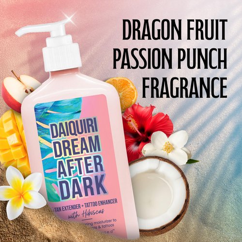 Brown Sugar Daiquiri Dream After Dark Tan Extender & Tattoo Enhancer, Mango Butter Carrot Oil & Hibiscus with Tigergrass & Ocean Botanicals, 18 Fl Oz