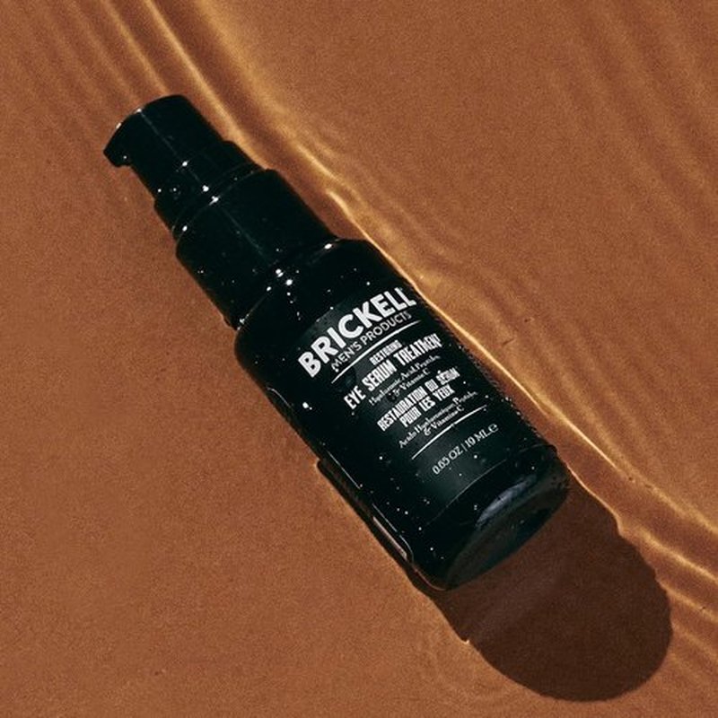 Brickell Men's Dark Circle Under Eye Treatment Serum - Natural Eye Gel to Reduce Dark Bags & Firm Wrinkles | 0.65 Oz, Unscented