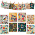 Lucomb 8 Pack Swedish Dishcloths for Kitchen, Reusable Soft Kitchen Towels Dish Cloths Set Absorbent Sponge Cleaning Washable Quick Drying Bar Hand Washing (Birds Flowers)