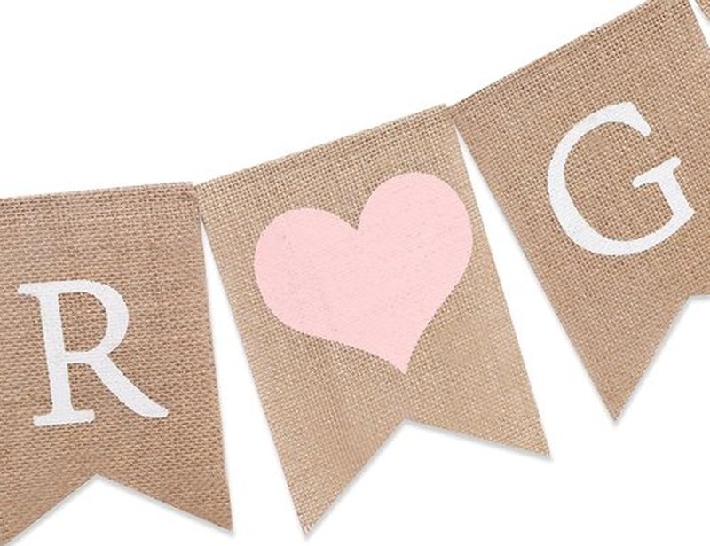 Regine Switzerland Burlap Banner - Rustic Gender Reveal Decor for Baby Showers