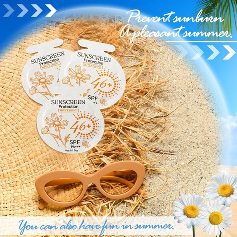 Heigble 150 Pcs Sunscreen Bulk Mini Travel Size Sunscreen Packets SPF 46+ Summer Party Gifts for Women Girl