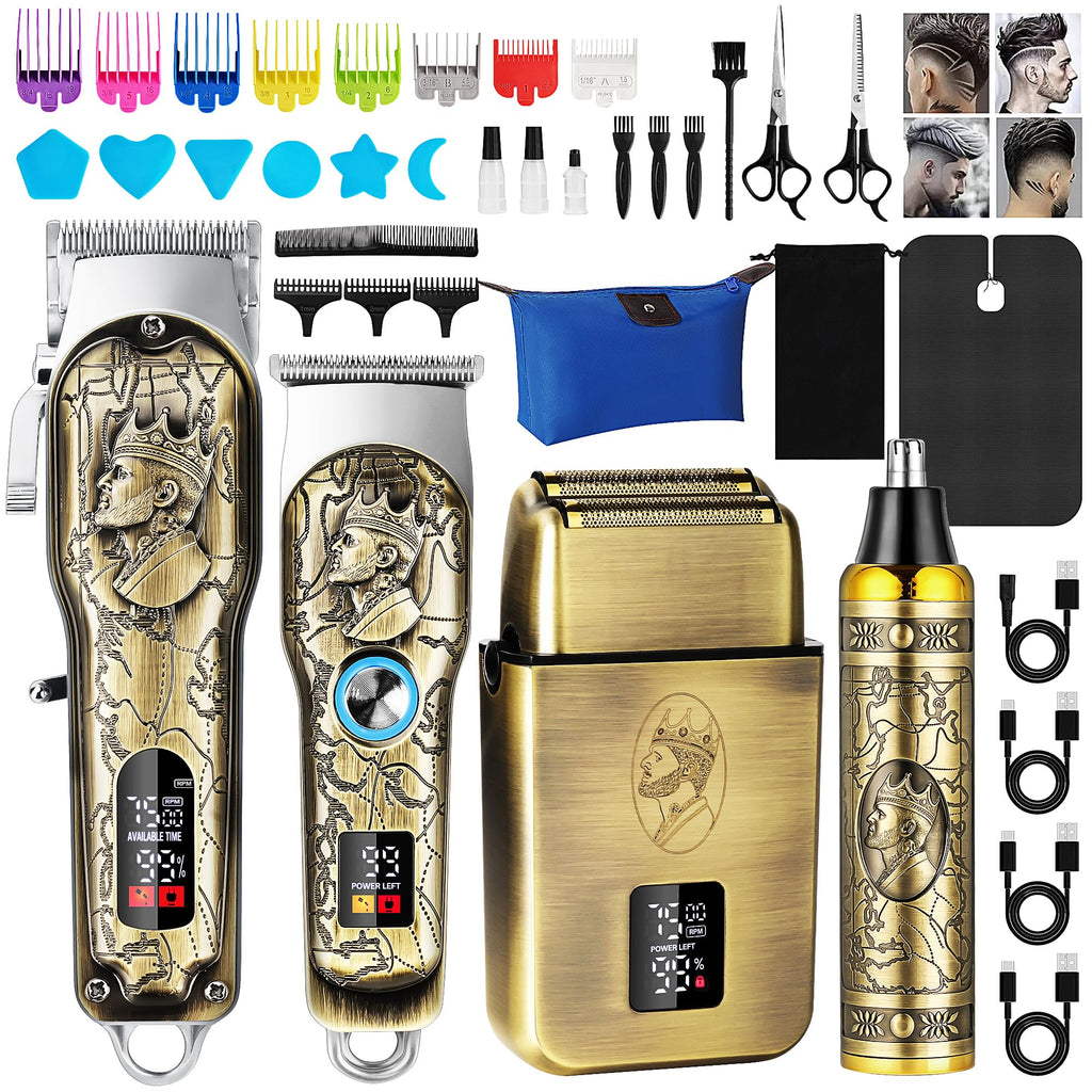 INTRO WILD Professional Hair Clippers Kit for Men, Grooming and Trimming Set