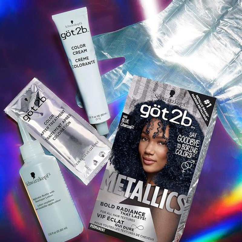 Got2B Metallics Permanent Hair Color - M66 Blue Charcoal | Vibrant, Long-Lasting Color